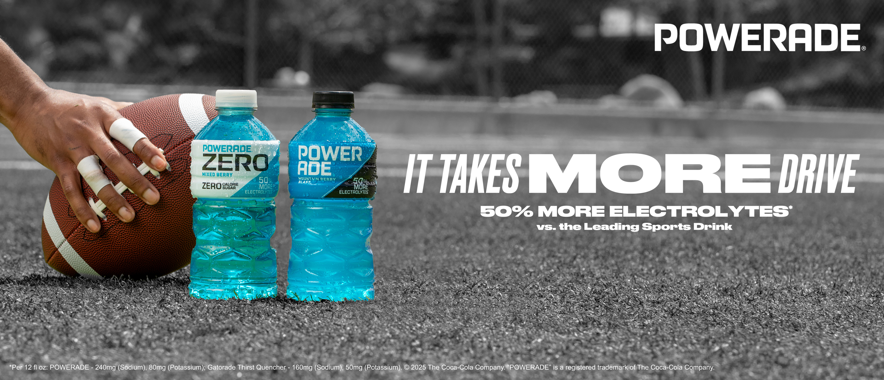 it takes more drive powerade image with football